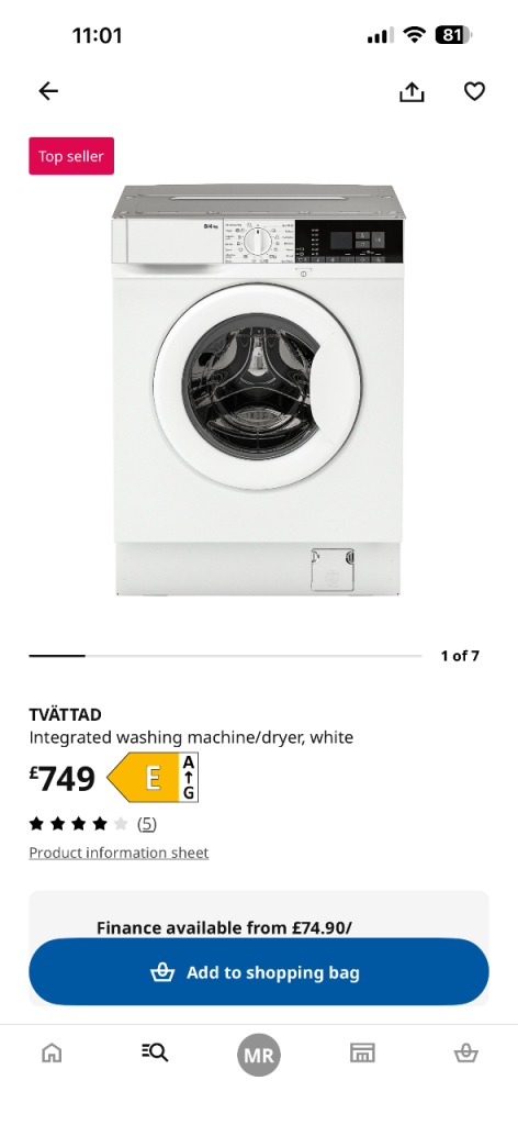 Ikea brand new integrated washer dryer