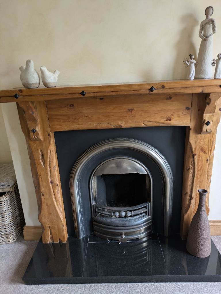 Fireplace with granite hearth