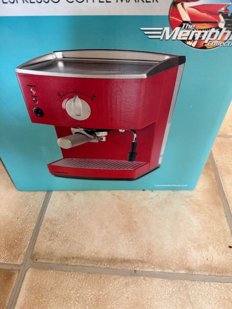 Morphy Richards Red Pump Espresso Coffee Maker  Memphis collection