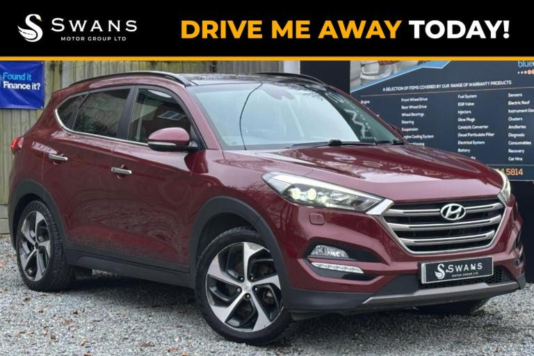 Hyunda Tucson Premium SE 2.0 185PS 4WD Diesel Manual 5 Door SUV Red.