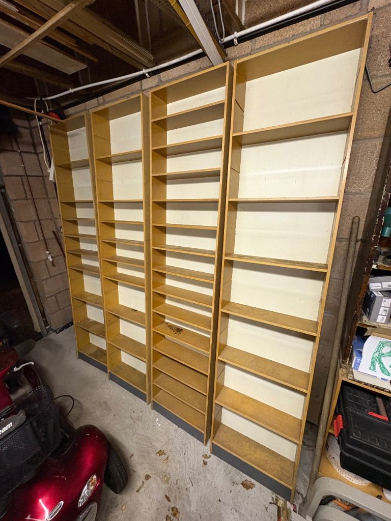 Wooden garage shelves/racking 