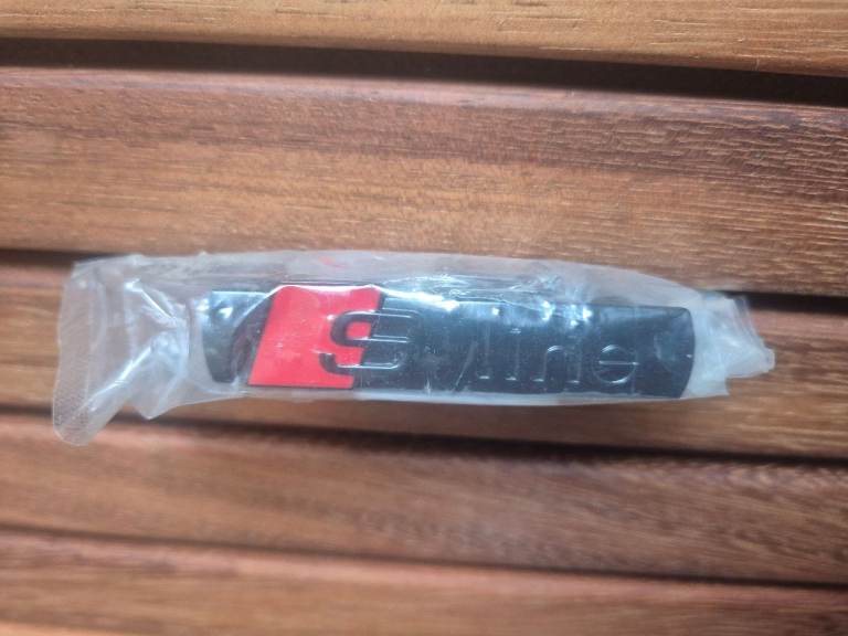 Genuine Audi S Line Badge Black & Red Heavy Metal Made in Germany – New