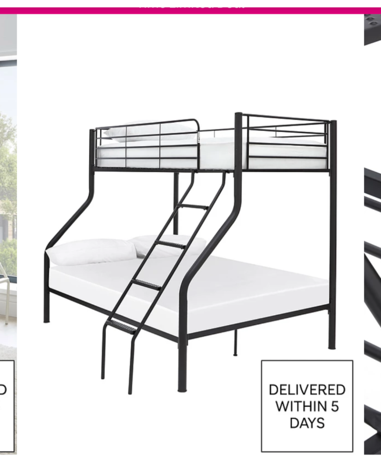 White triple bunk bed 
