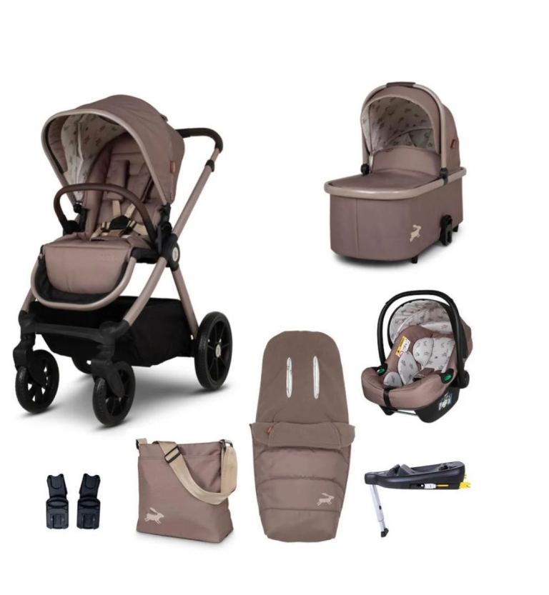 Baby Travel System 3-in-1 Pram Pushchair Car Seat Set – Beige