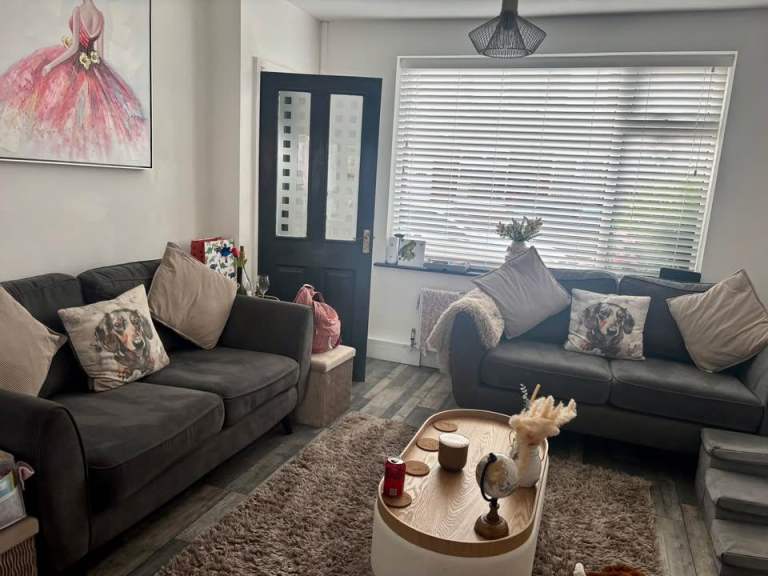 Pair of grey DFS 2 seater sofas