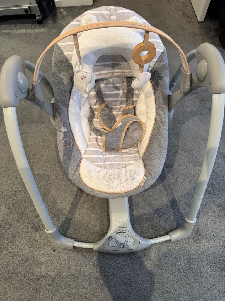 Ingenuity Baby Swing - Grey & White Stripes