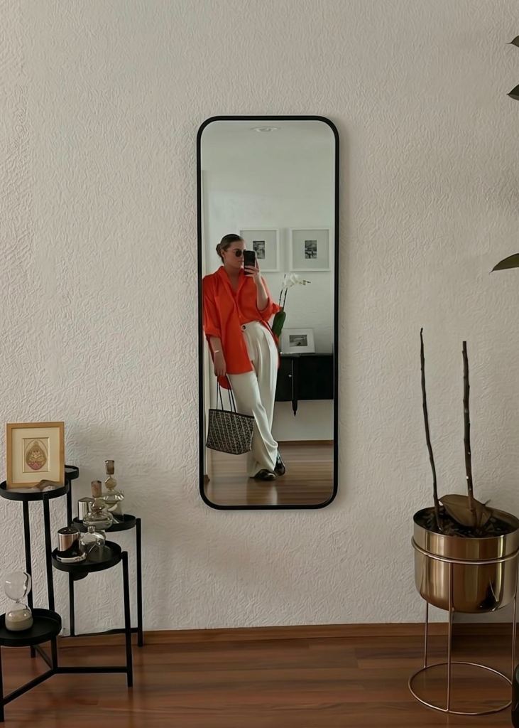 Black Wall/ Leaning Mirror - Rectangular