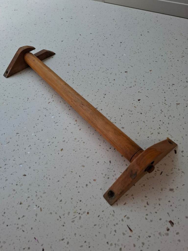Vintage wooden roller towel holder