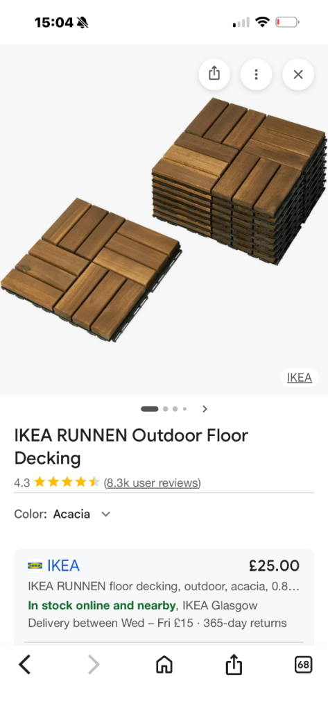 Garden runnen tiles 