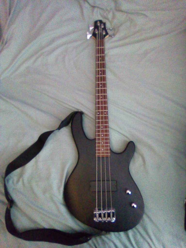 Cort Action Jr Electric Bass Guitar in black with case 