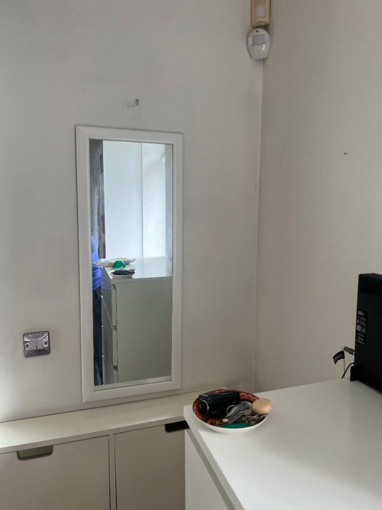 White Framed Wall Mirror – Good as new Condition