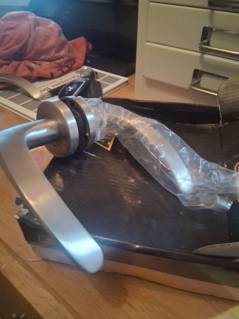 Door handles  x2 pair solid stainless steel 