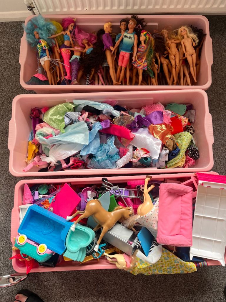 Large Barbie Doll Bundle with Clothes and Accessories