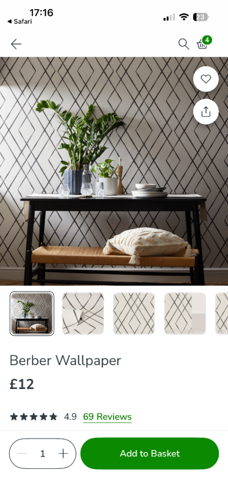 Berber Wallpaper – Unused Rolls x 8
