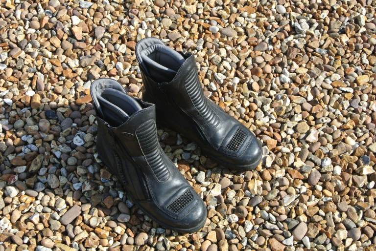 Leather motorcycle boots