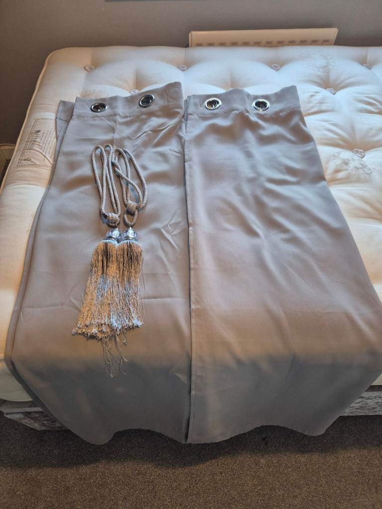 Grey Curtains 66 by 54 and Tassels
