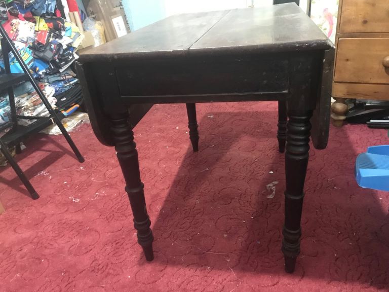Antique Drop Leaf Table Turned Legs