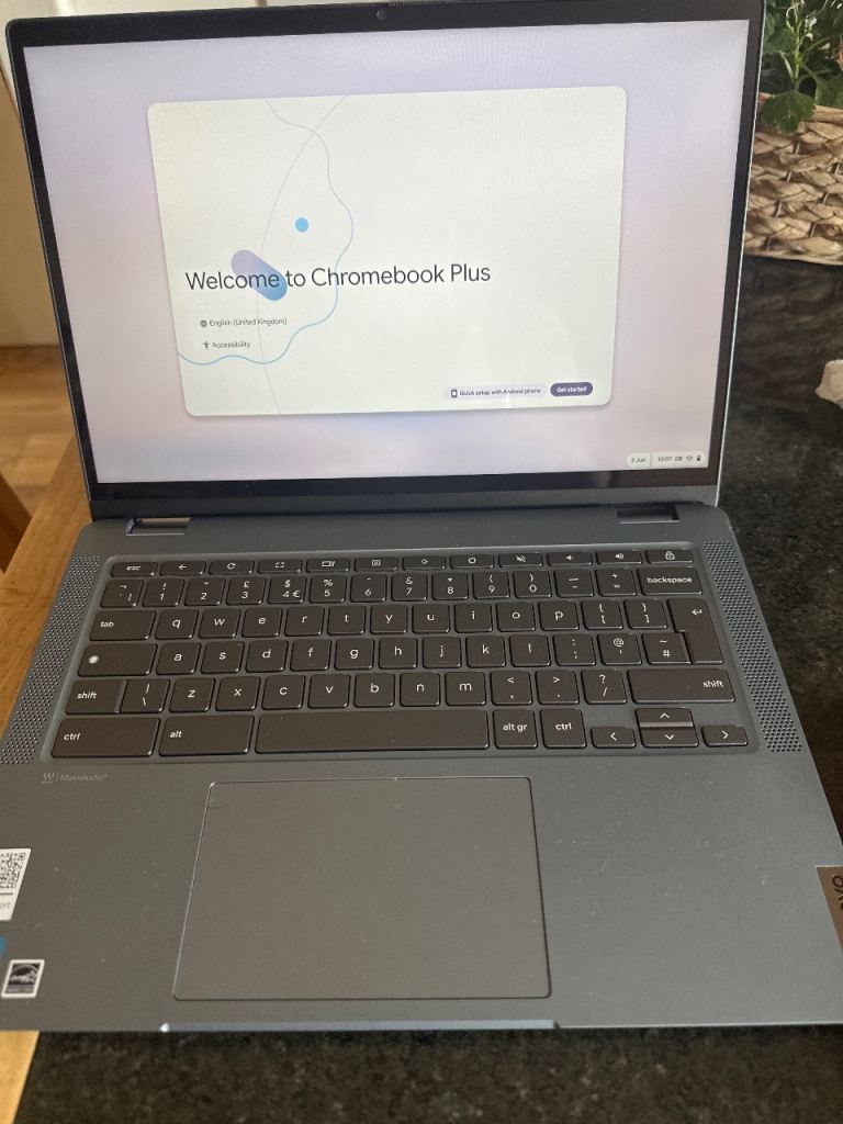 Lenovo Chromebook Plus Laptop – Grey, Like New