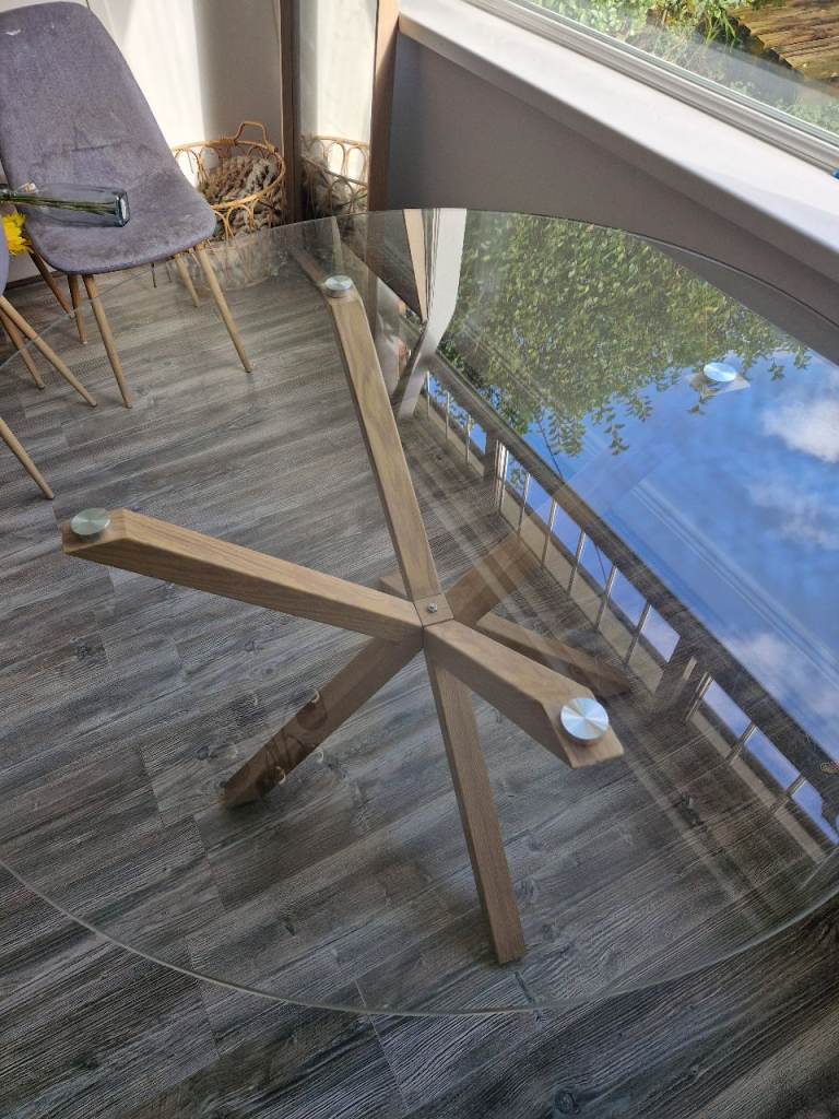 Round Glass Dining Table (4 Seater) - £50 (open to reasonable offers)