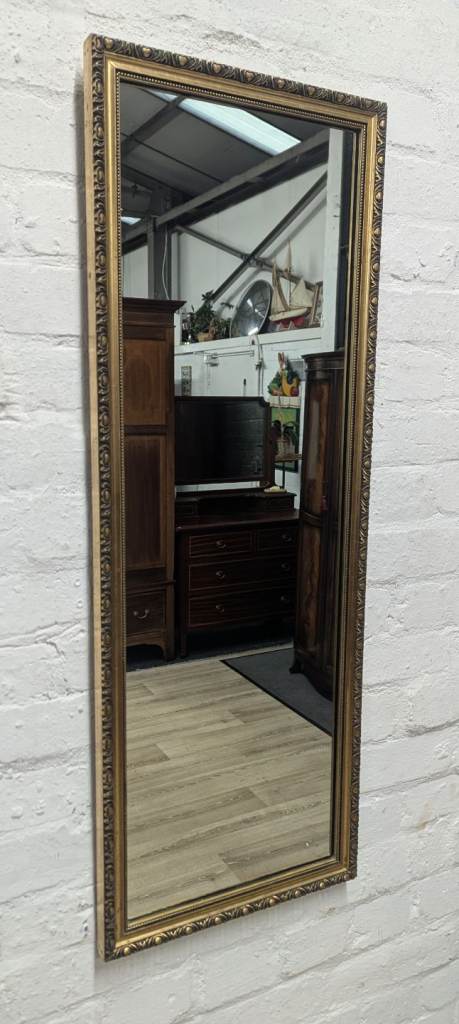 Vintage rectangular gilt framed wall mirror (DELIVERY AVAILABLE)