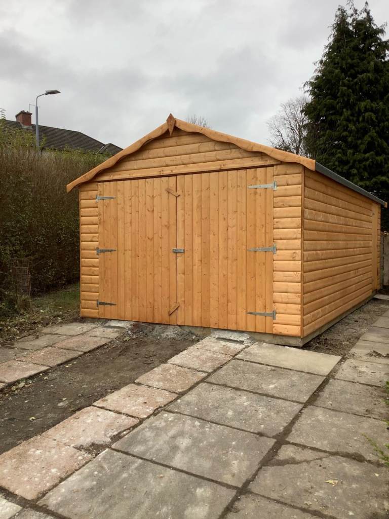 Heavy Duty 16X10 Garage 20mm Log effect 