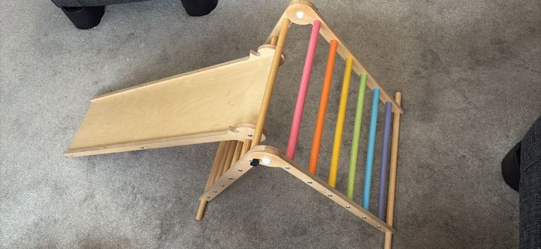 Triclimb climbing frame and Miri slide kids babipur pikler triangle montesori toys scandi