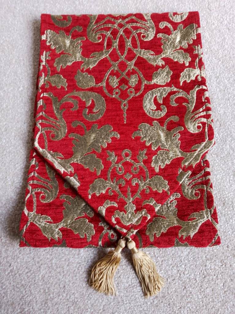 Red and gold table runner 180 cm X 2 available