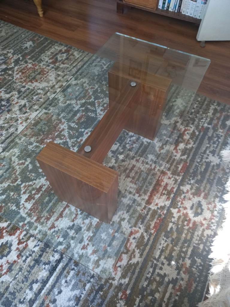 Glass coffee table
