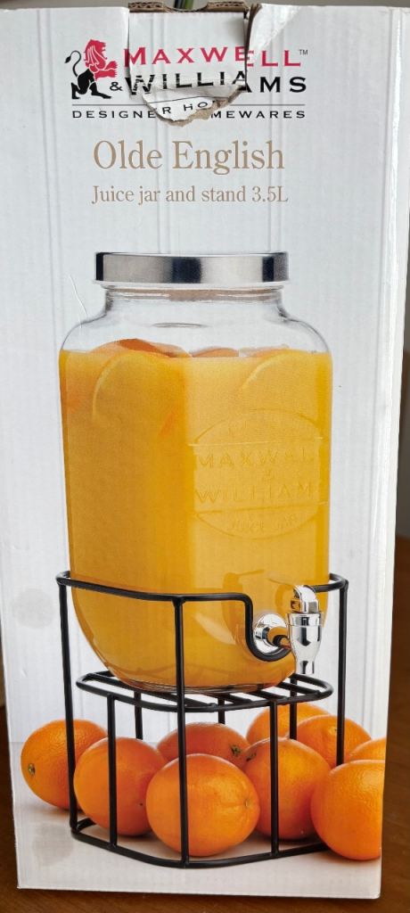 Old English Juice jar and stand 3.5L