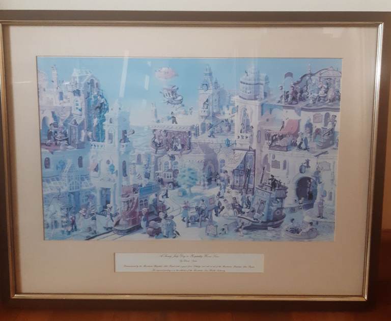 Framed Print Charles 'Charlie' Shiels (1947-2012) - 'A Sunny July Day in Hospitality Haven Lane' 