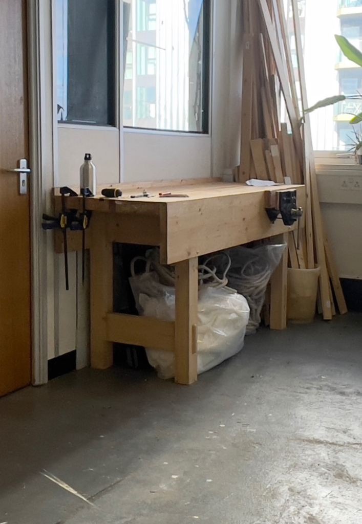 Solid Wooden Workbench with Vice