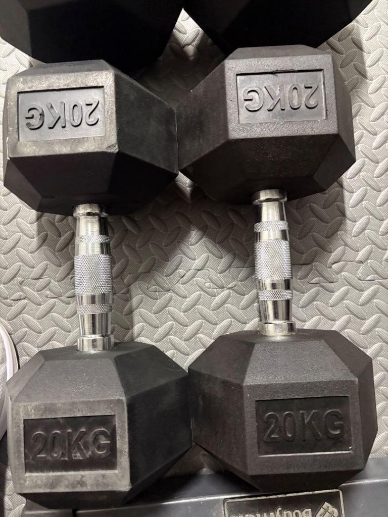 2 x 25Kg Hex Dumbbells 