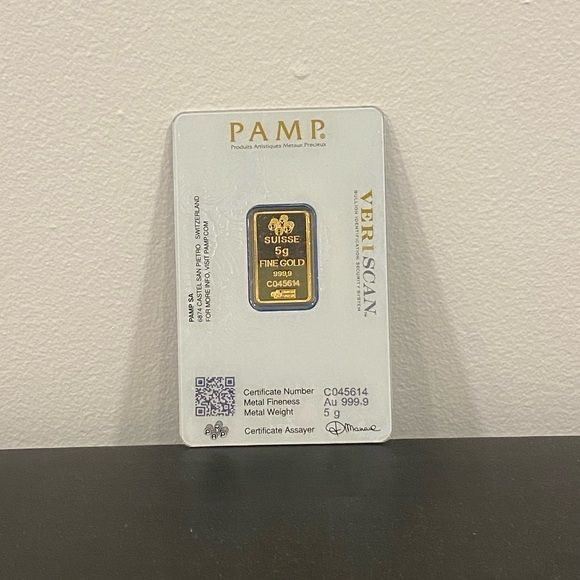 PAMP Suisse 5g Gold Bar .9999 Fine Gold in Assay (VeriScan) – Authentic