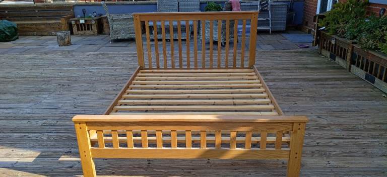 Oak king size bed frame 