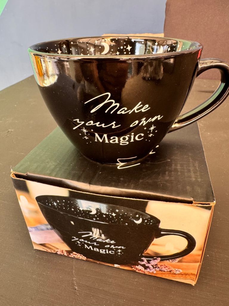 New Black Ceramic Mug with 'Make Your Own Magic' Design