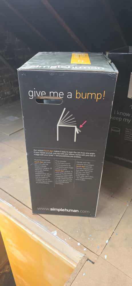 Simplehuman touch-bar metal bin. BNIB.