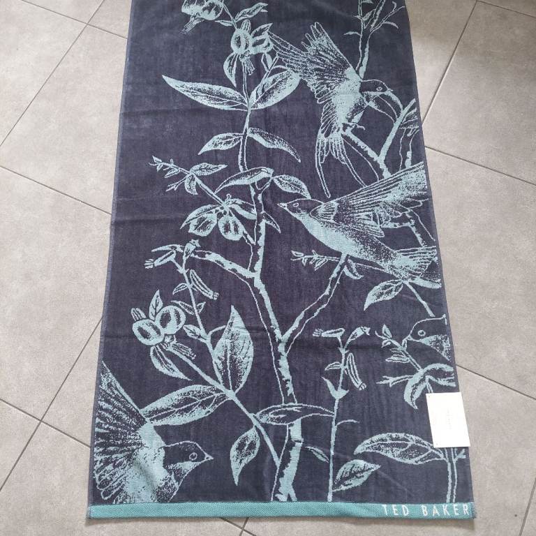 NEW Ted Baker Bath Towel - Birds and Botanical Pattern