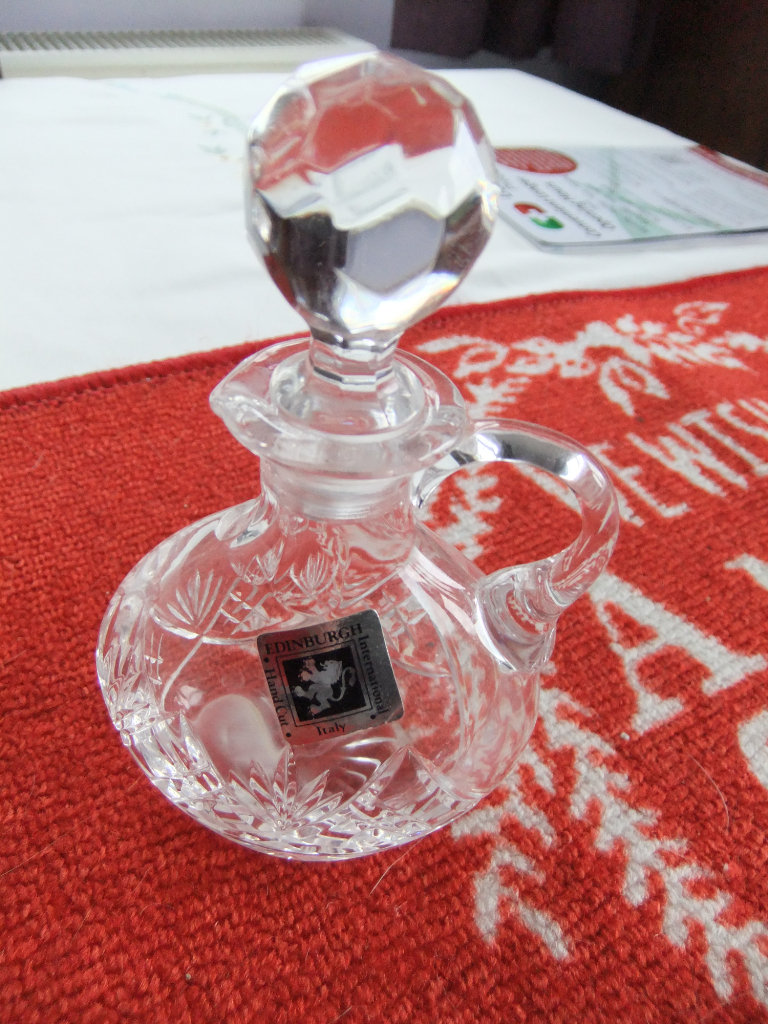Edinburgh Crystal Vinegar Bottle (ready for the fish and chips)