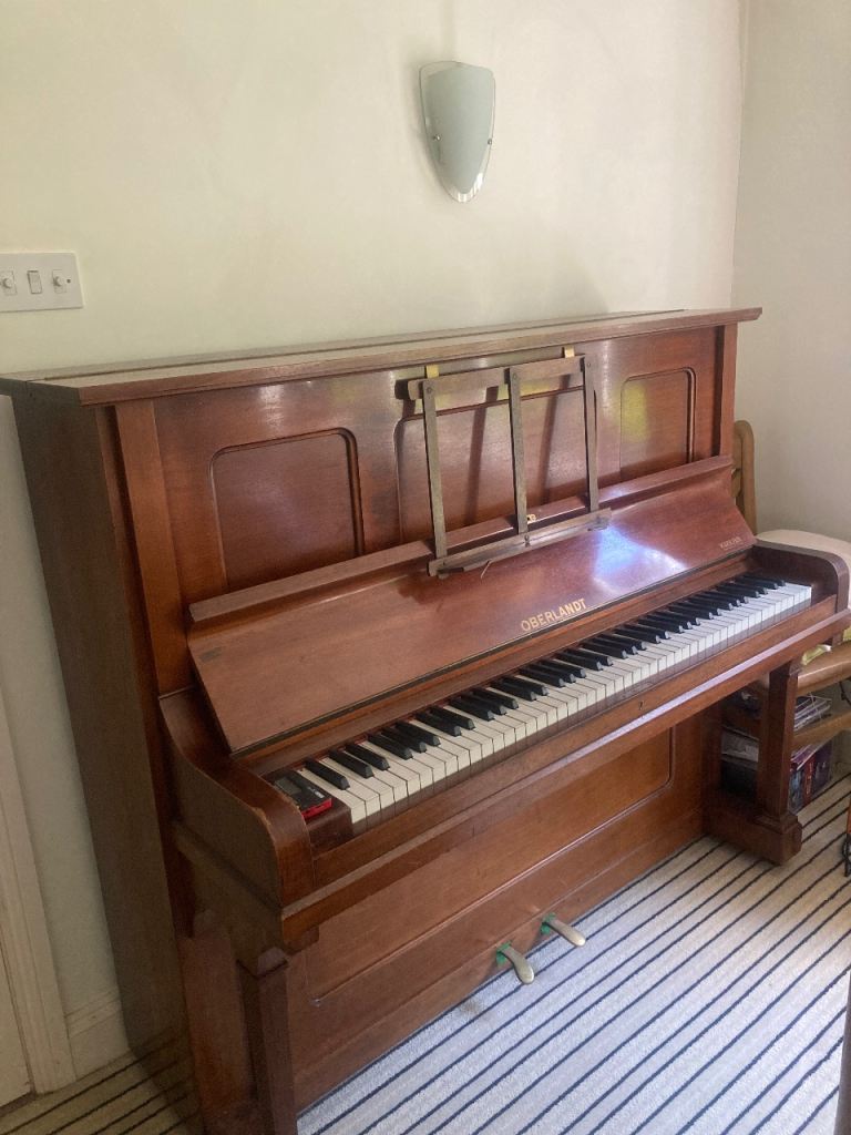 French polished, light walnut German c 1930 Piano