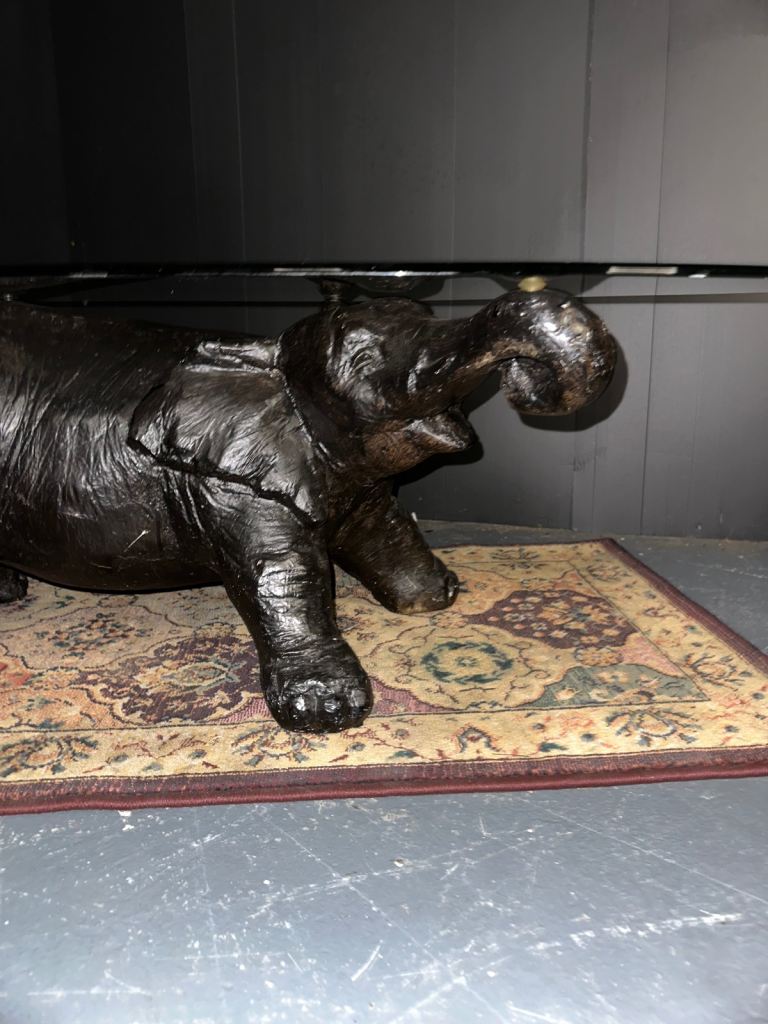 Lovely Unique Elephant Glass Topped Coffee Table. Quirky bar or living room