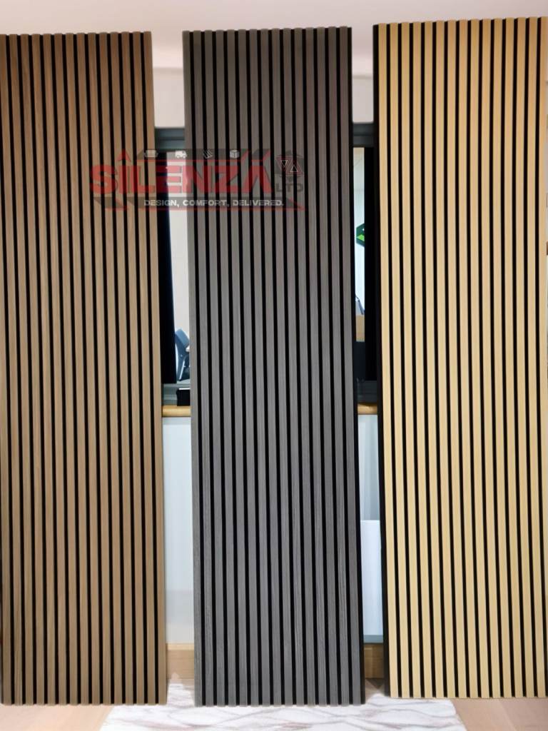 image for Media Wall Slat Panels Real Wood Veneer 2400x600
