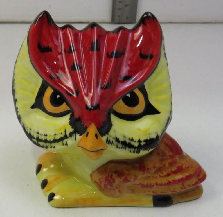 Lorna Bailey Small Hootie Owl - Hand Painted and Signed - 10cm x 10cm 