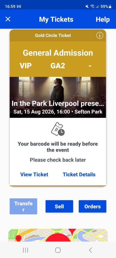 Gold Circle General Admission Ticket - In the Park Liverpool