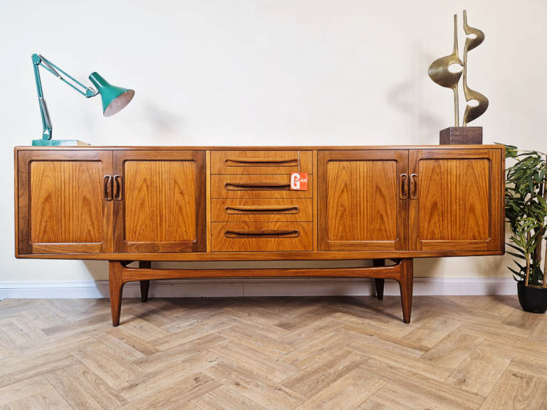 V.B Wilkins For G Plan Red Label Vintage Mid Century Medium Teak Long John Sideboard Credenza BL805