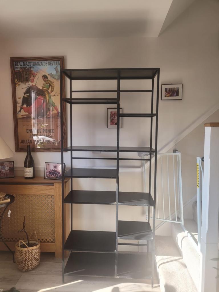 MADE metal multi height display shelf 