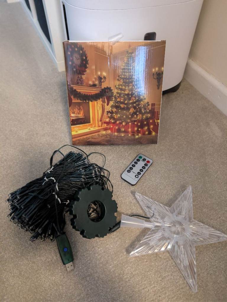 Christmas Tree Lights with Star 3m*16 Lines 400 LED Fairy Lights Plug in Indoor Outdoor