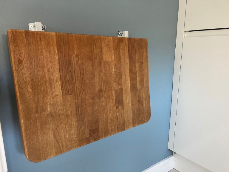 Wooden Wall-Mounted Folding Table – Good Condition