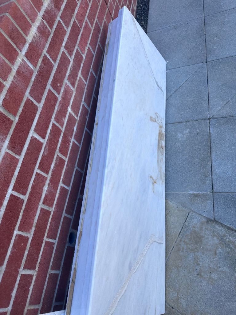 Solid Marble Fireplace Hearth Slab White Grey Stone Heavy Collection Only