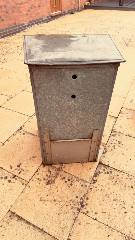 Two different Outdoor storage units, vintage, animal feeders, logs, coals, garden - open to offers