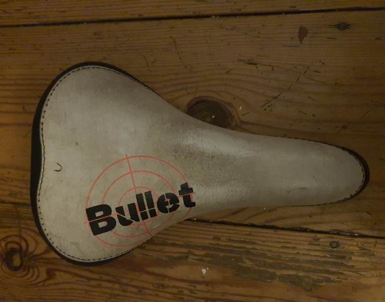 White Bullet BMX saddle, still good to use